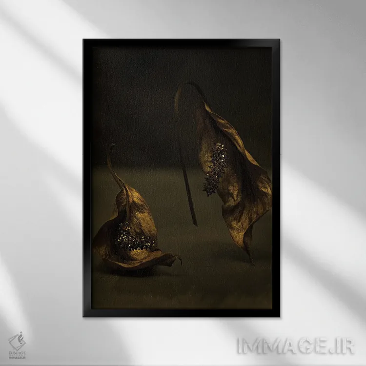 تابلو دکوراتیو گل اسپاتی فیلوم اثر مایکل فرانک - نمای قابدار مشکی