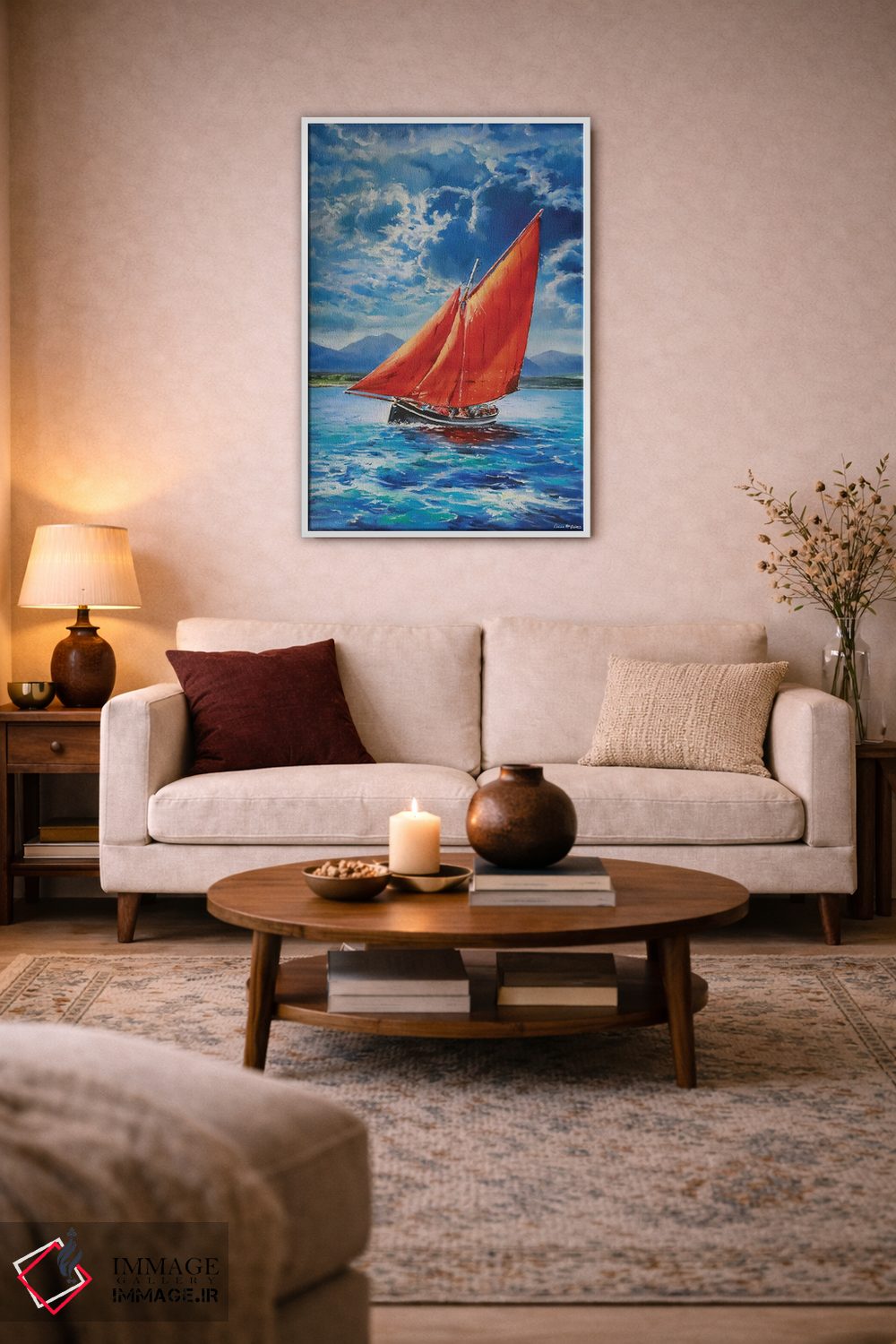 تابلو دکوراتیو قایق گالووی هوکر در دریا اثر کانر مک گوایر - D2W