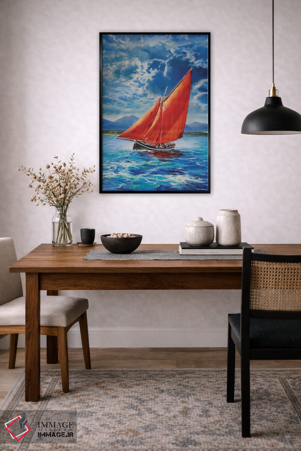 تابلو دکوراتیو قایق گالووی هوکر در دریا اثر کانر مک گوایر - D5B