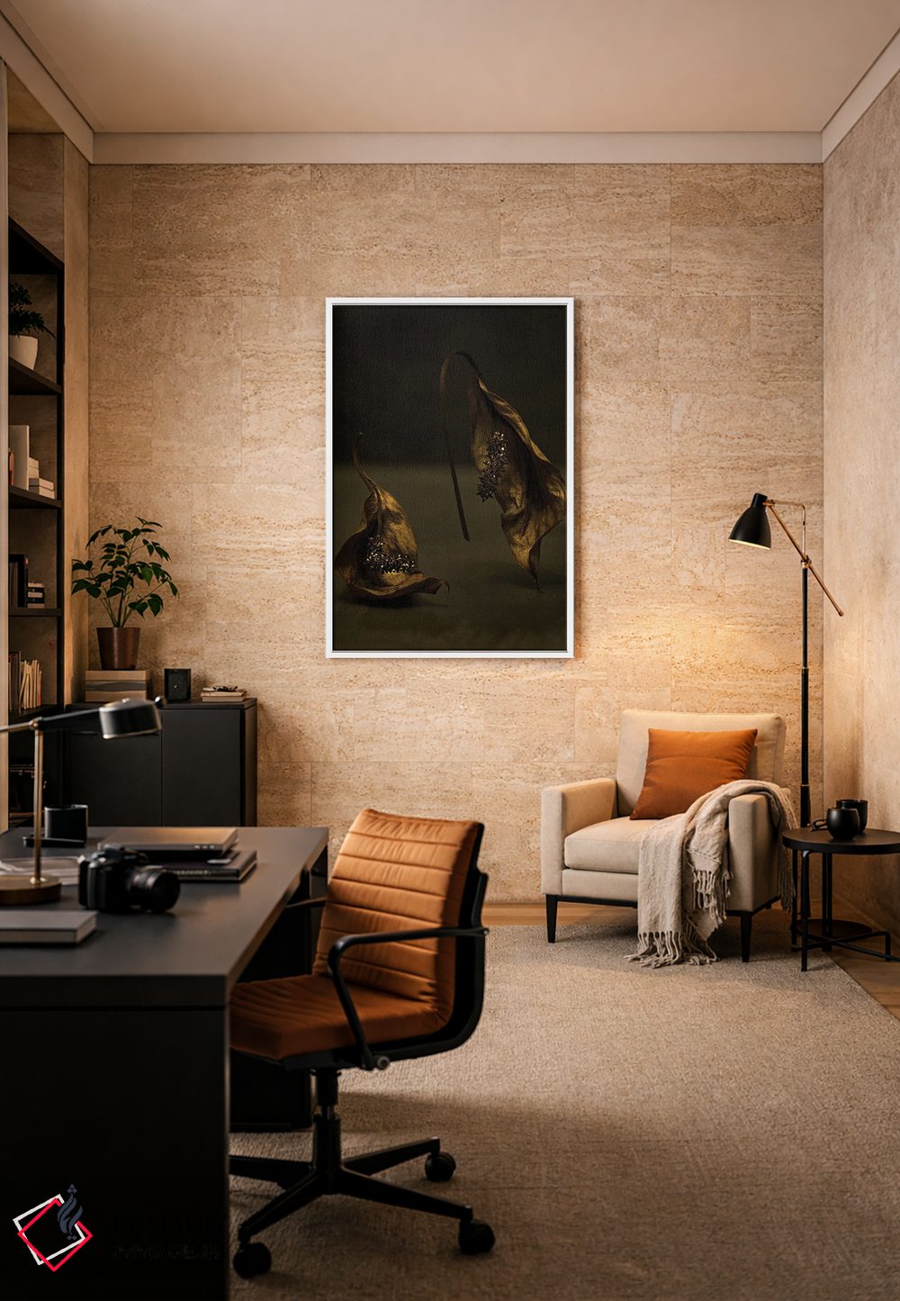 تابلو دکوراتیو گل اسپاتی فیلوم اثر مایکل فرانک - D6W