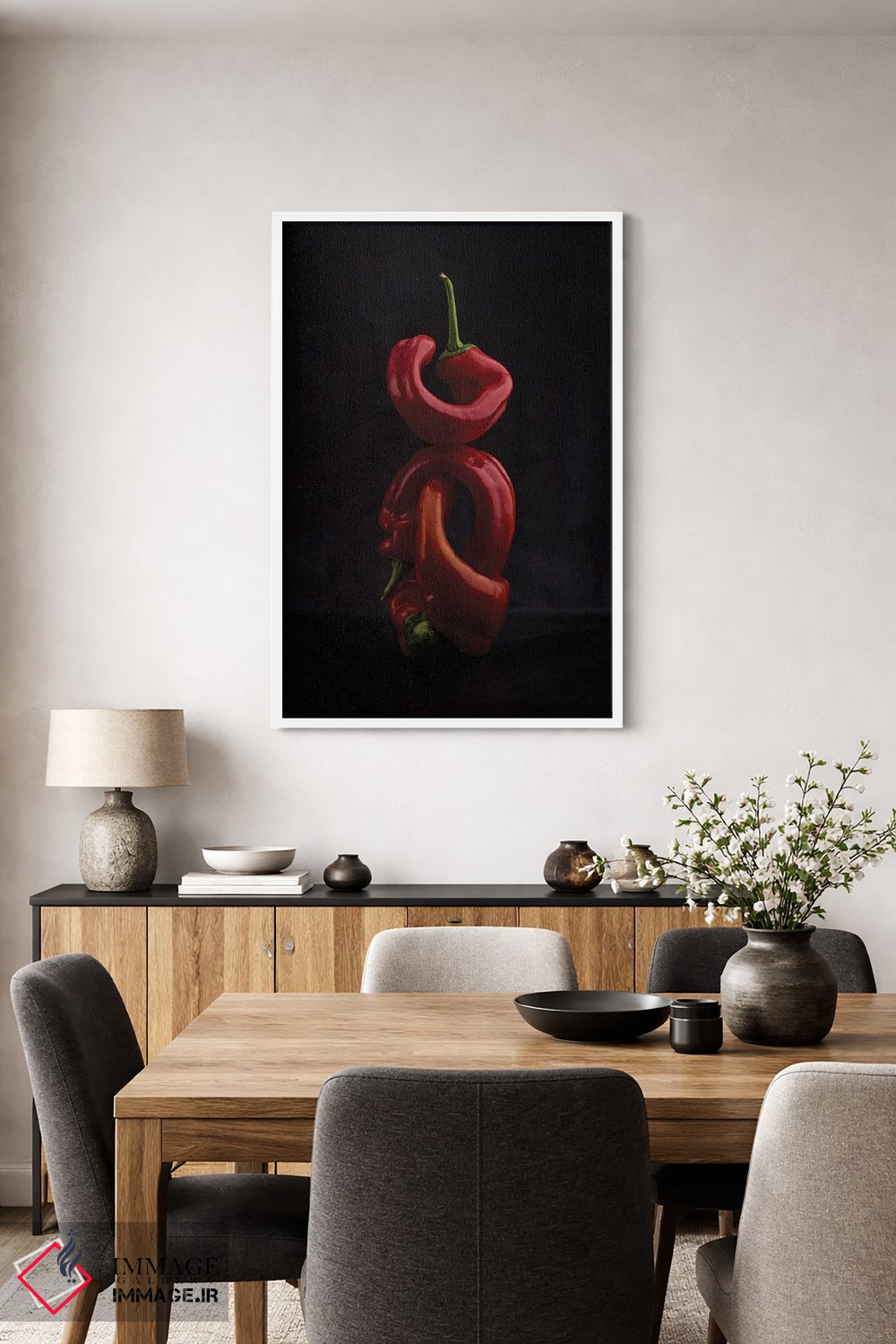 تابلو دکوراتیو سه فلفل قرمز اثر مایکل فرانک - D3W