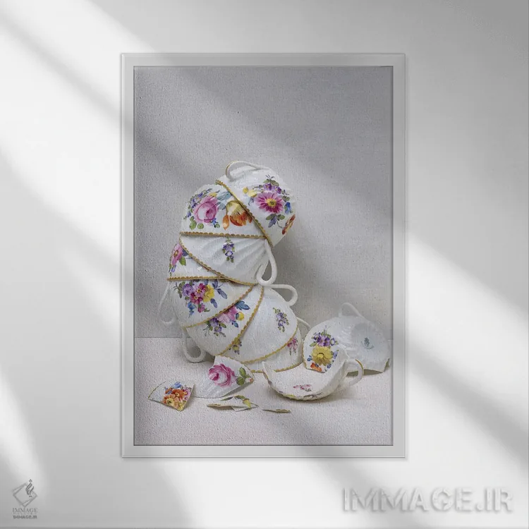 تابلو دکوراتیو نیمفن بورگ اثر مایکل فرانک - نمای قابدار سفید