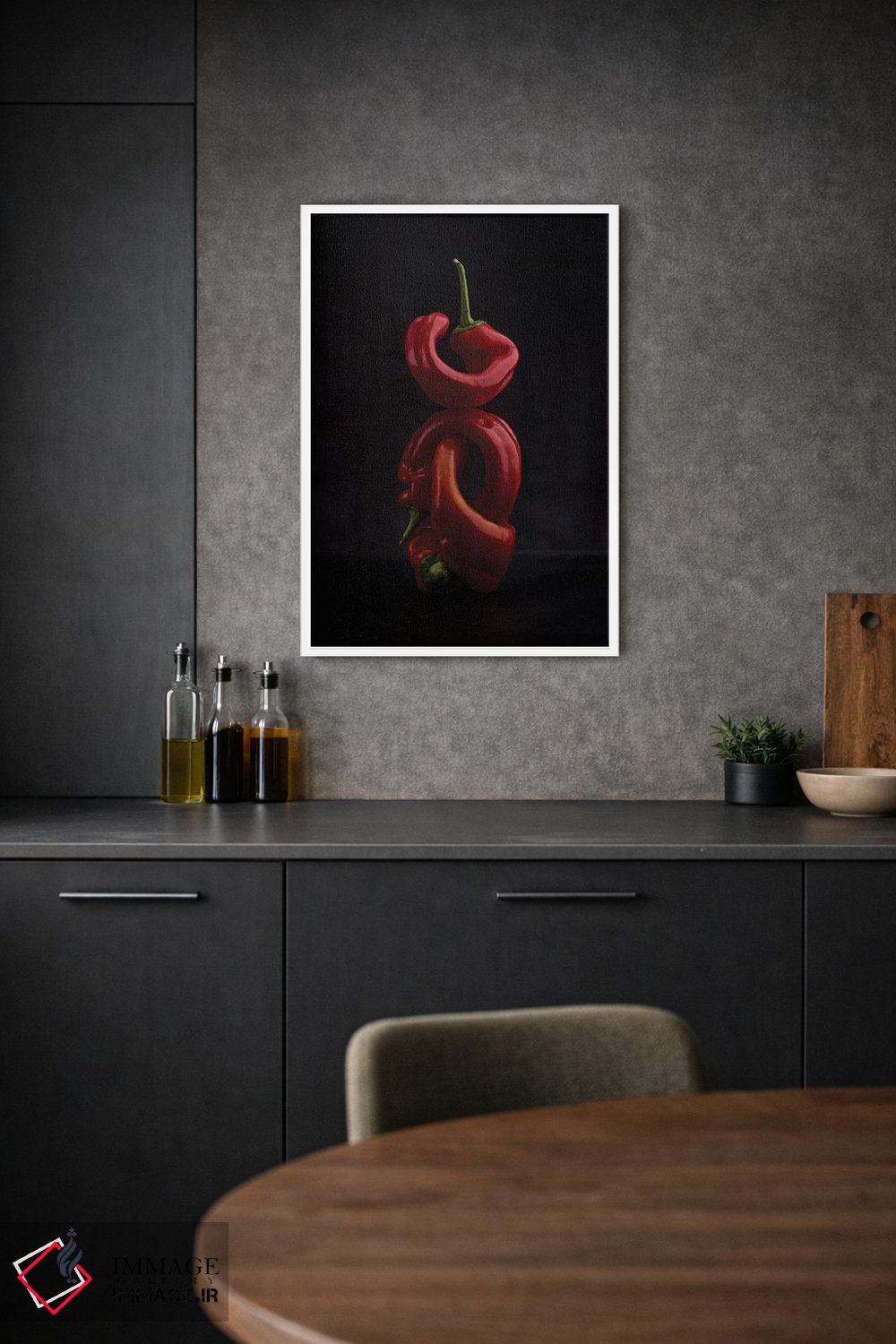 تابلو دکوراتیو سه فلفل قرمز اثر مایکل فرانک - D1W