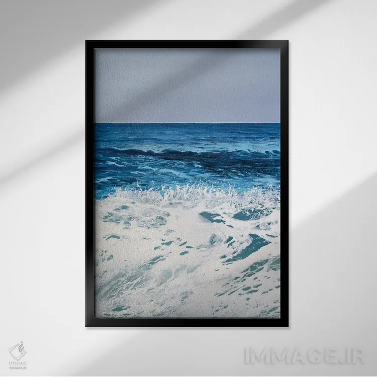 تابلو دکوراتیو موج شکسته اثر مارتینا هارتوش - نمای قابدار مشکی