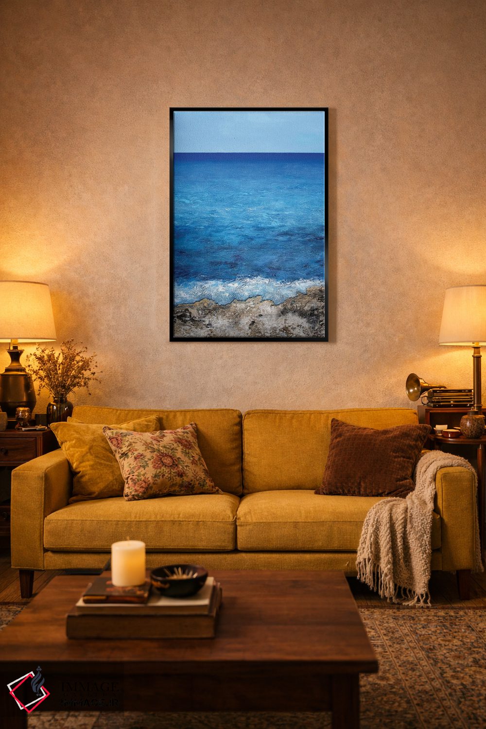 تابلو دکوراتیو آبی عمیق اثر مارتینا هارتوش - D3B