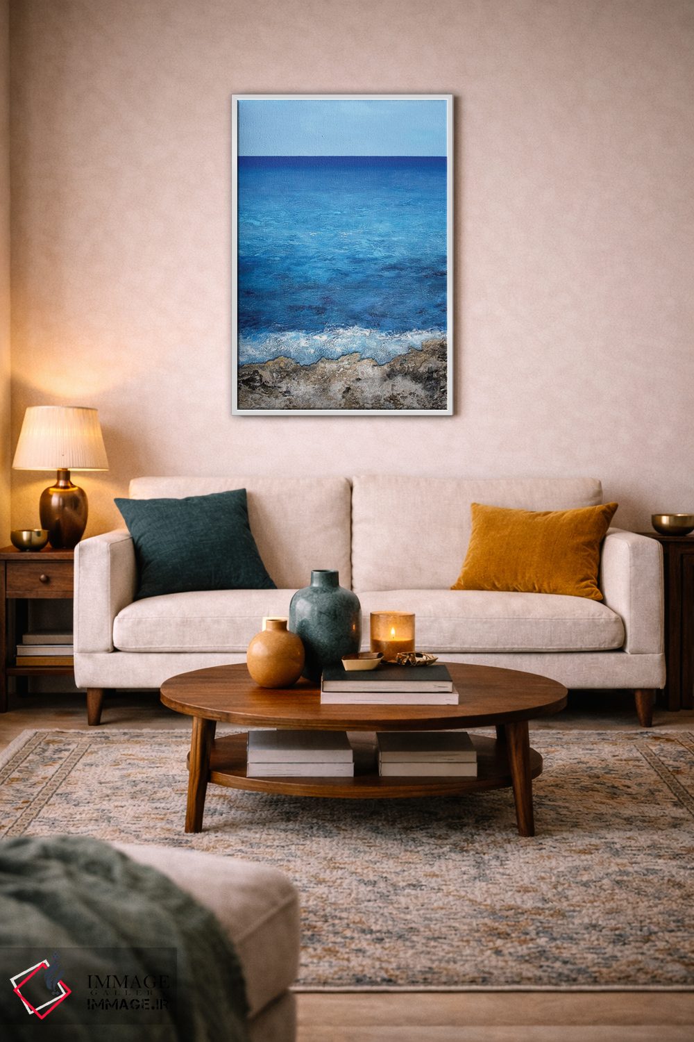 تابلو دکوراتیو آبی عمیق اثر مارتینا هارتوش - D2W