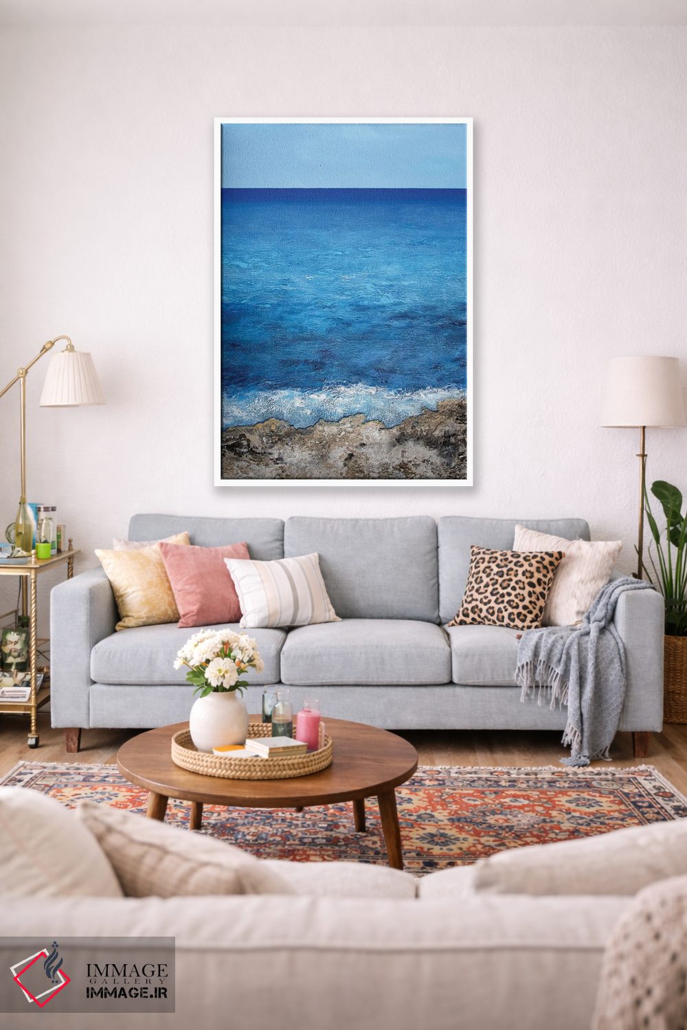 تابلو دکوراتیو آبی عمیق اثر مارتینا هارتوش - D1W
