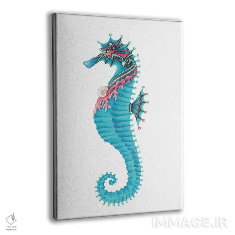 تابلو دکوراتیو اسب دریایی سلطنتی اثر مندی هک - نمای پرسپکتیو محصول