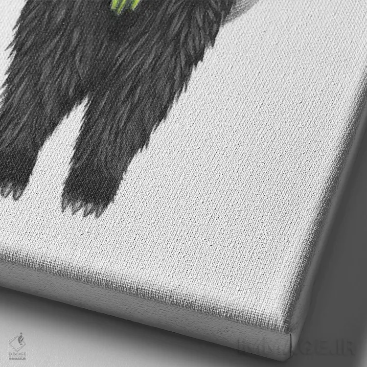 تابلو دکوراتیو اسکنک با گل رز اثر مندی هک - نمای نزدیک بافت بوم