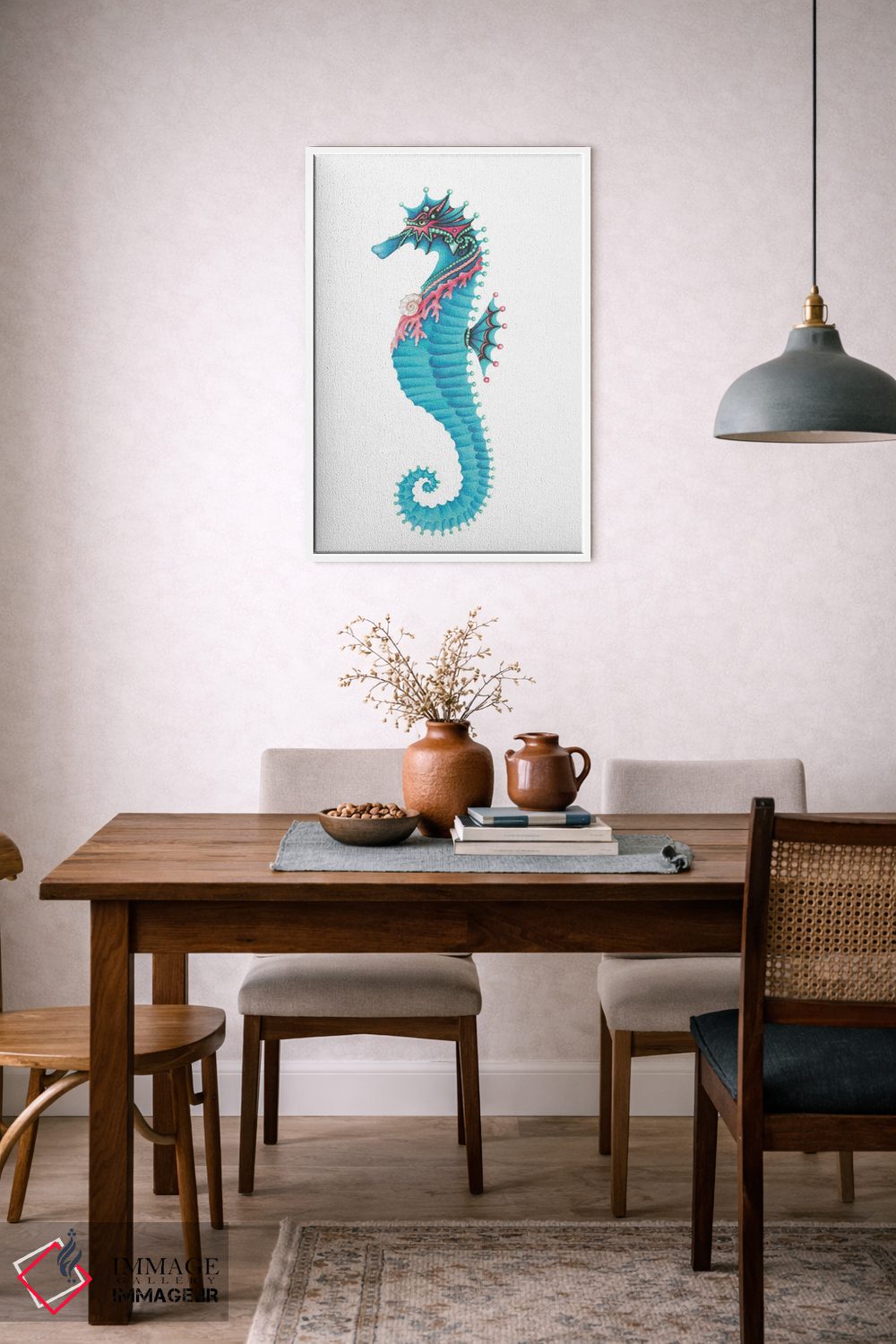 تابلو دکوراتیو اسب دریایی سلطنتی اثر مندی هک - D6W