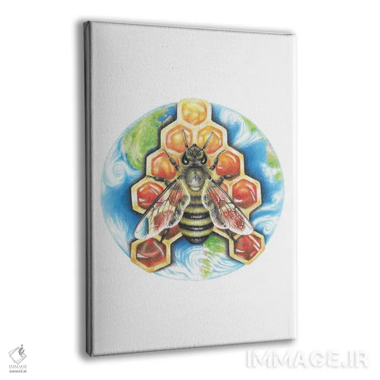 تابلو دکوراتیو زنبور عسل اثر مندی هک - نمای پرسپکتیو محصول