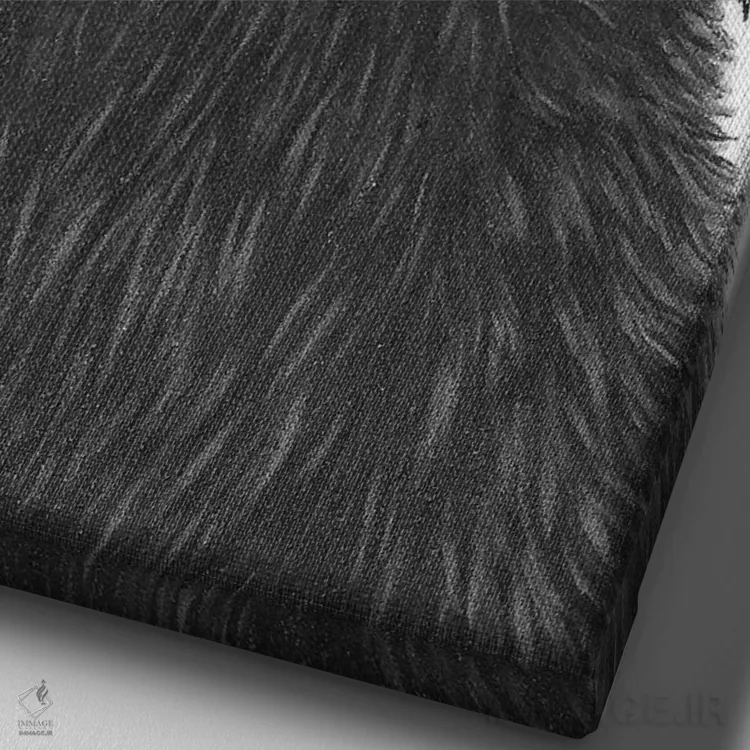 تابلو دکوراتیو خرس کوچولو اثر مندی هک - نمای نزدیک بافت بوم