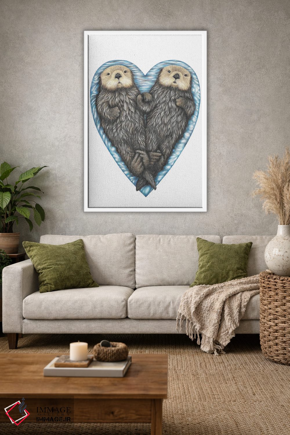 تابلو دکوراتیو قلب سمور دریایی اثر مندی هک - D1W
