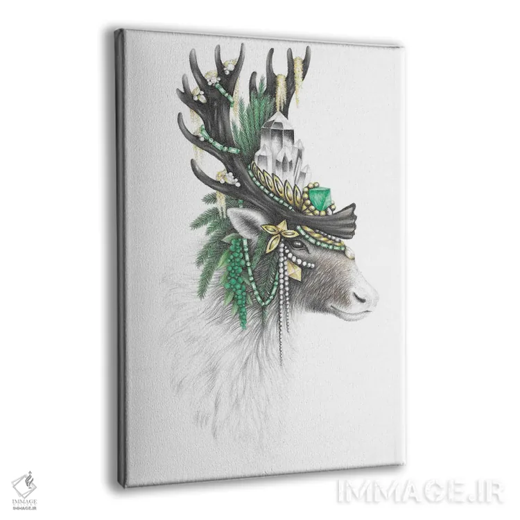 تابلو دکوراتیو گوزن شمالی باشکوه اثر مندی هک - نمای پرسپکتیو محصول