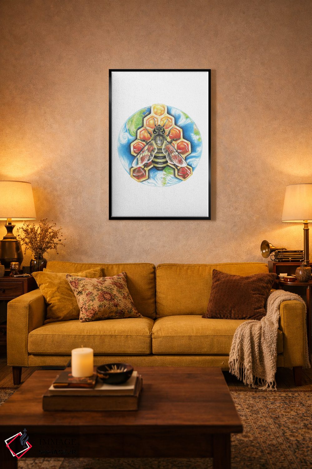 تابلو دکوراتیو زنبور عسل اثر مندی هک - D4B