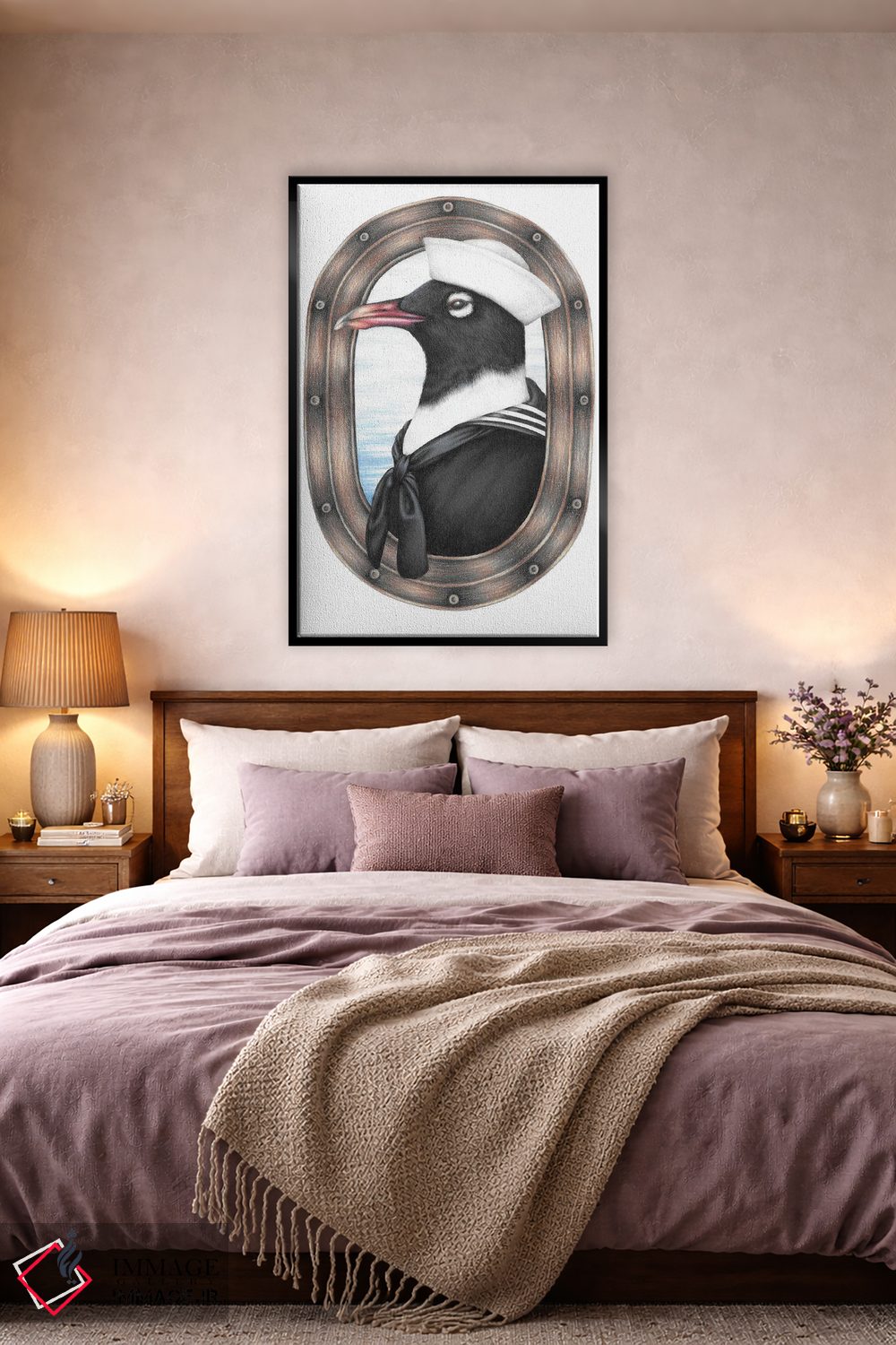 تابلو دکوراتیو مرغ دریایی ملوان اثر مندی هک - D3B