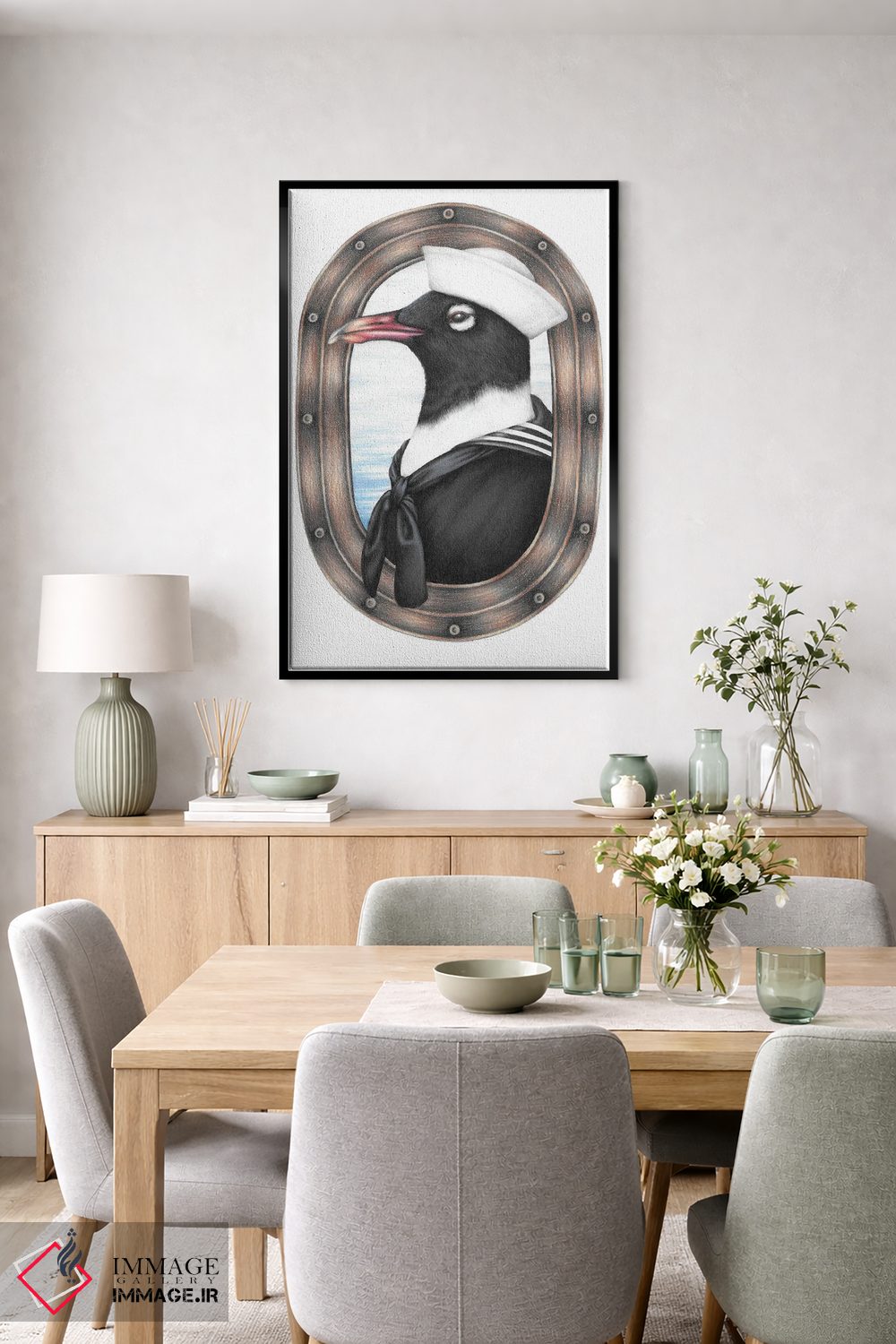 تابلو دکوراتیو مرغ دریایی ملوان اثر مندی هک - D5B