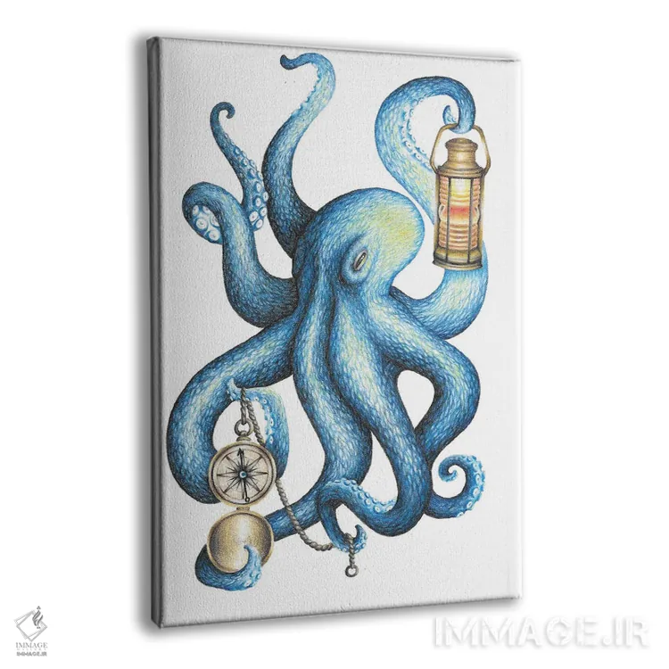 تابلو دکوراتیو اختاپوس اثر مندی هک - نمای پرسپکتیو محصول