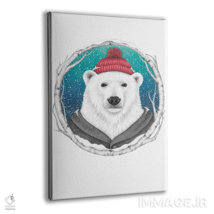 تابلو دکوراتیو خرس قطبی اثر مندی هک - نمای پرسپکتیو محصول