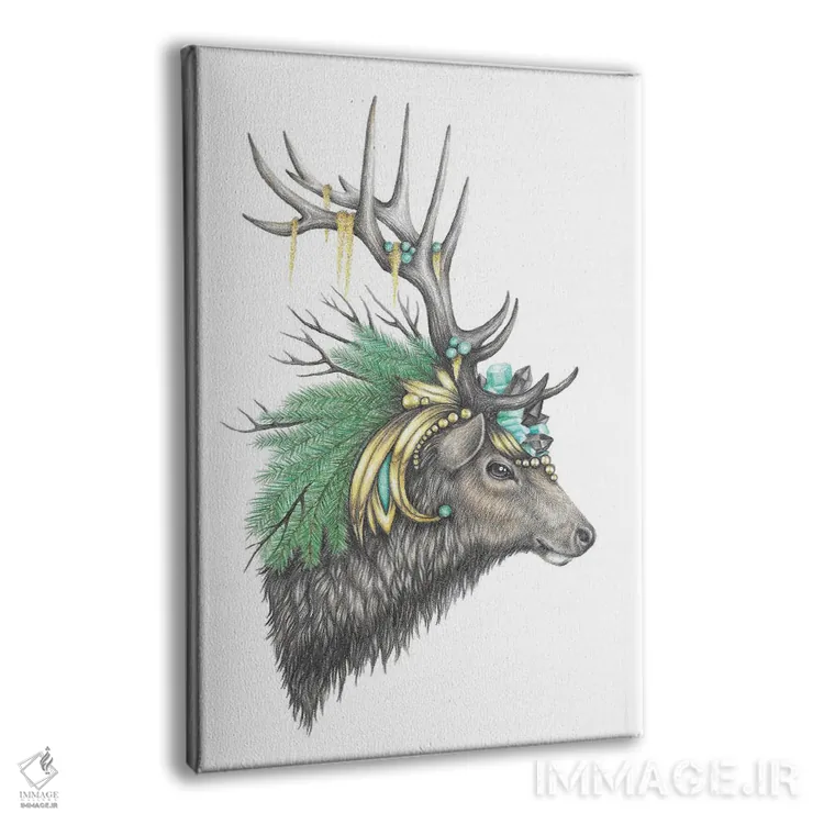 تابلو دکوراتیو گوزن بزرگ باشکوه اثر مندی هک - نمای پرسپکتیو محصول