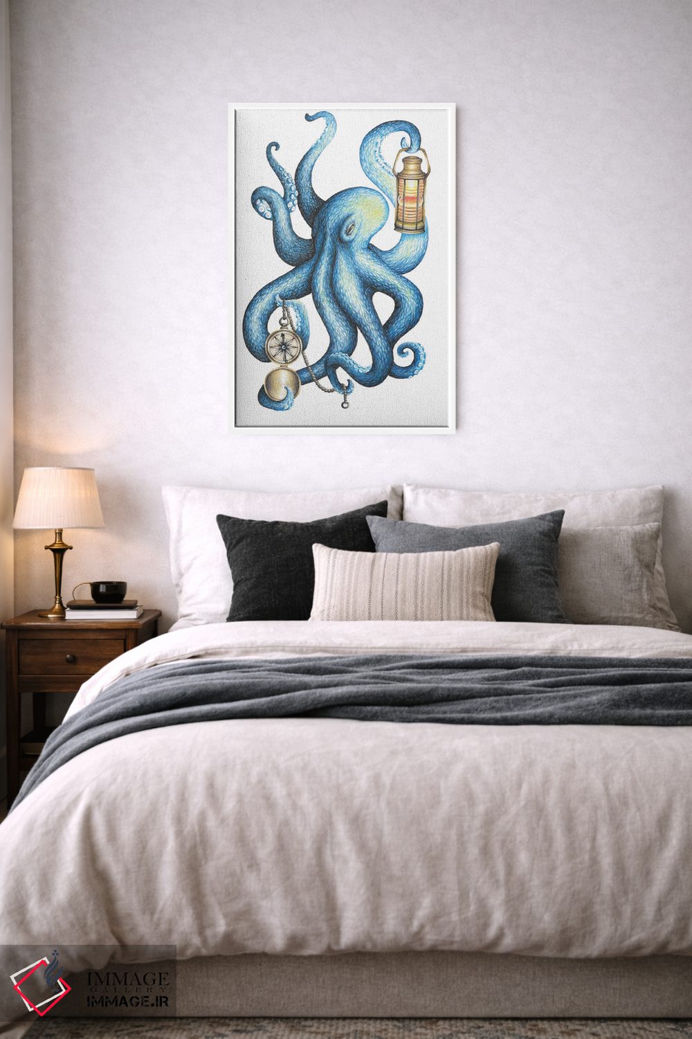 تابلو دکوراتیو اختاپوس اثر مندی هک - D6W