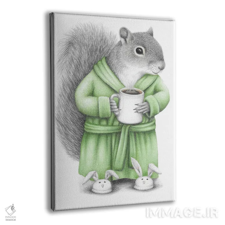 تابلو دکوراتیو سنجاب قهوه ای اثر مندی هک - نمای پرسپکتیو محصول