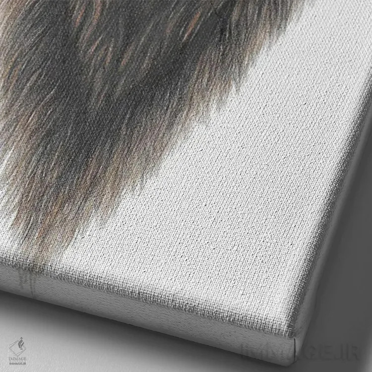 تابلو دکوراتیو گاو مشک اثر مندی هک - نمای نزدیک بافت بوم