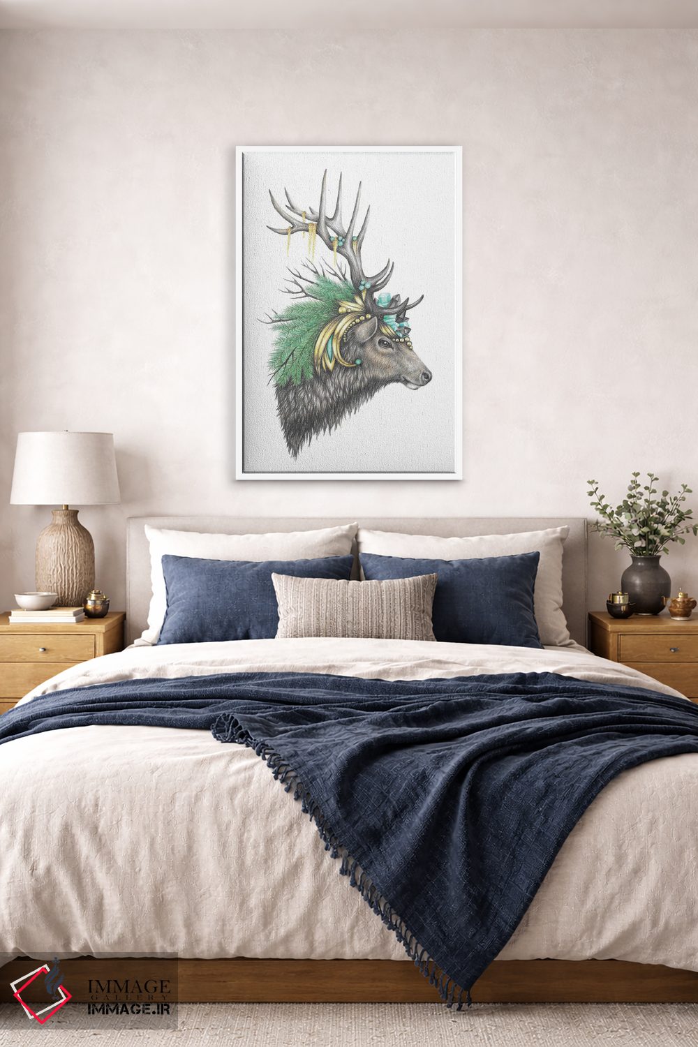 تابلو دکوراتیو گوزن بزرگ باشکوه اثر مندی هک - D4W