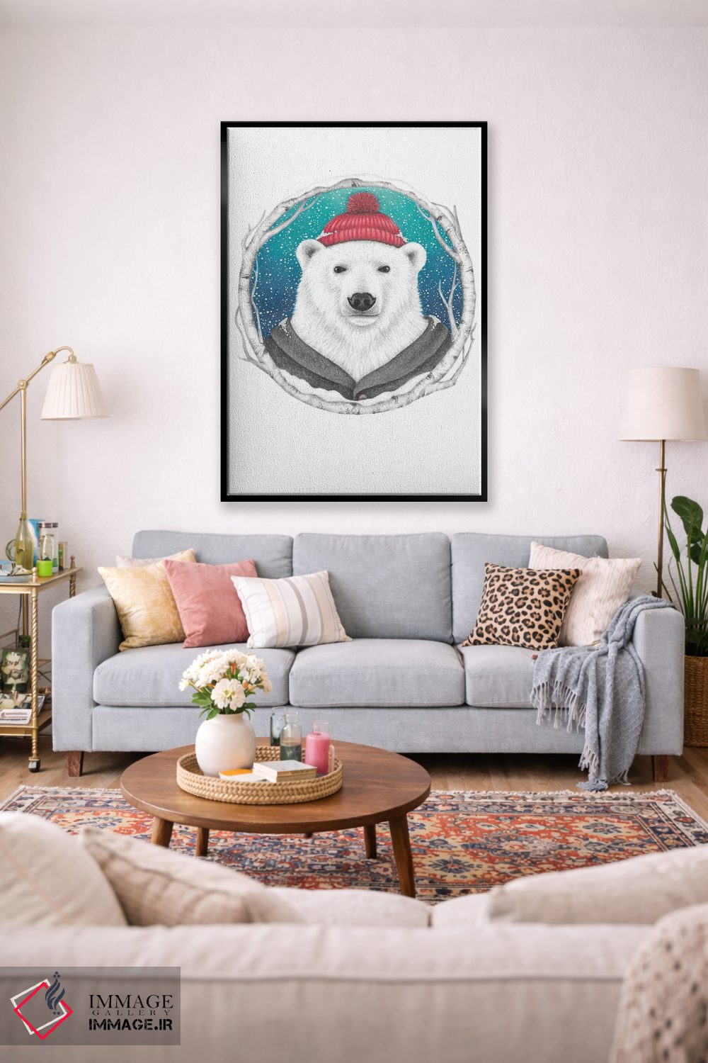 تابلو دکوراتیو خرس قطبی اثر مندی هک - D2B