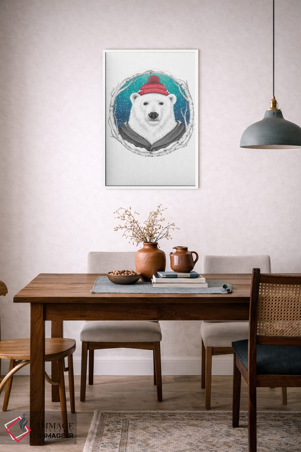 تابلو دکوراتیو خرس قطبی اثر مندی هک - D5W