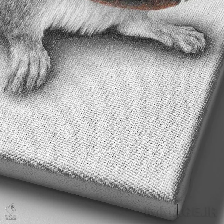 تابلو دکوراتیو سنجاب بابانوئل اثر مندی هک - نمای نزدیک بافت بوم