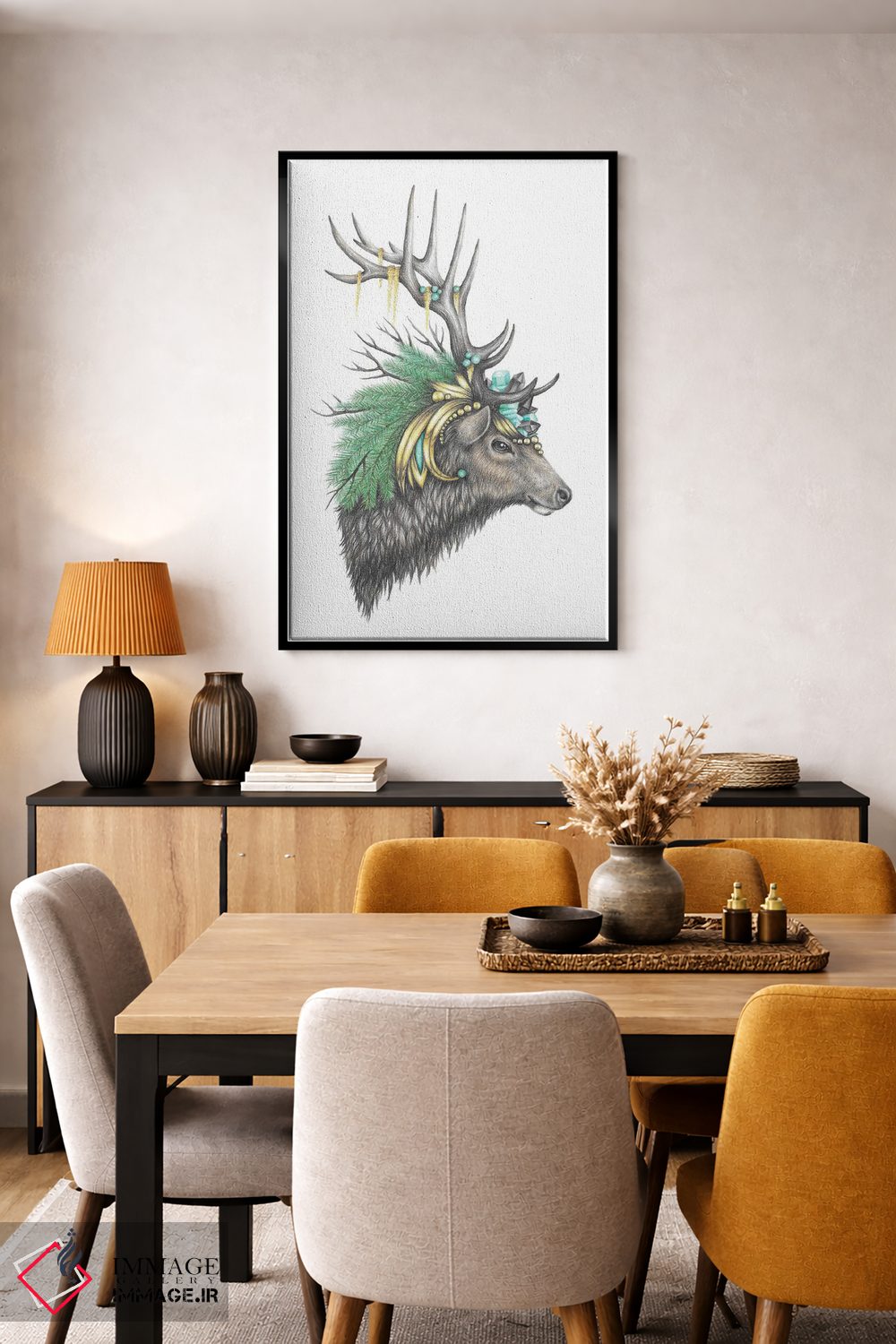 تابلو دکوراتیو گوزن بزرگ باشکوه اثر مندی هک - D5B