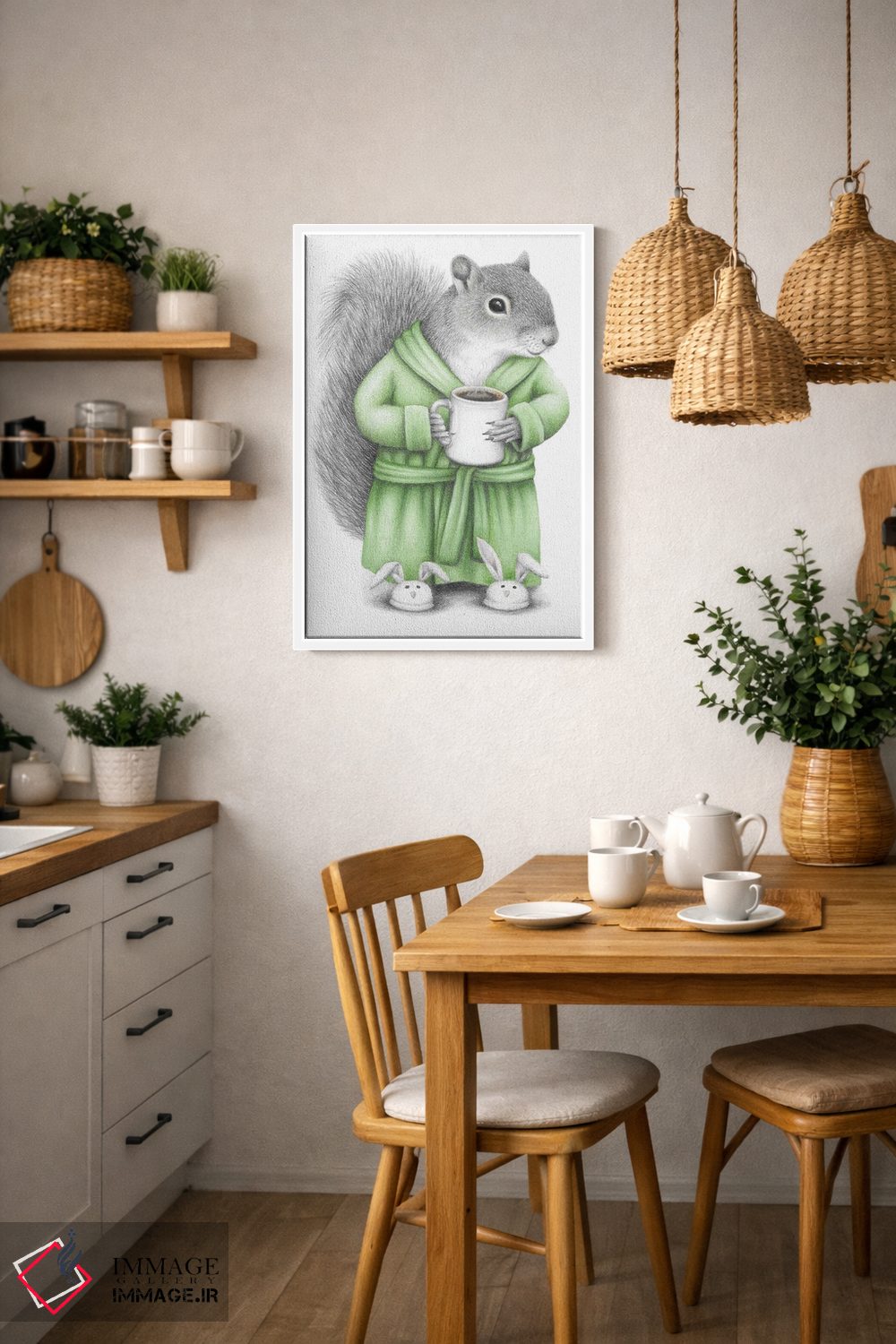 تابلو دکوراتیو سنجاب قهوه ای اثر مندی هک - D2W