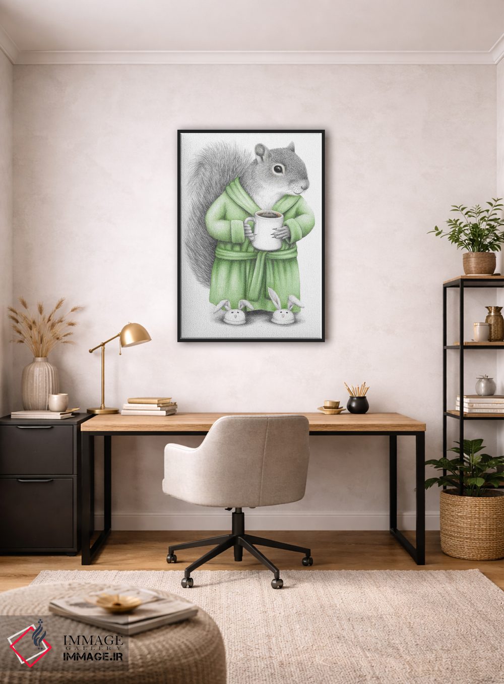 تابلو دکوراتیو سنجاب قهوه ای اثر مندی هک - D3B