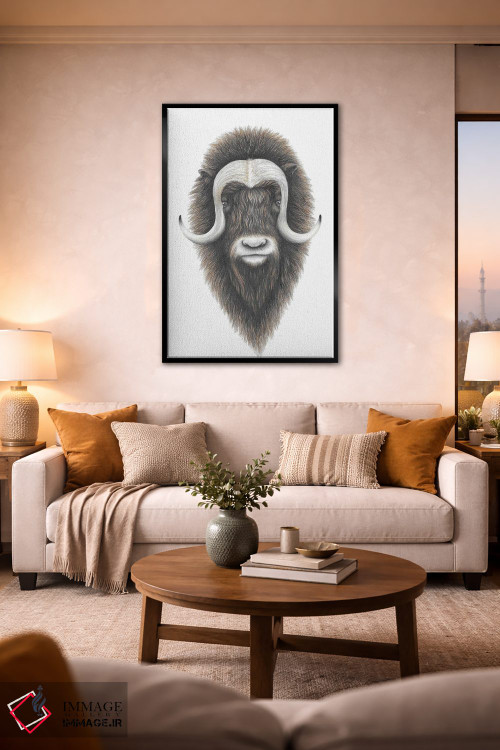 تابلو دکوراتیو گاو مشک اثر مندی هک - D1B