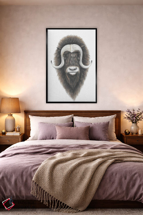 تابلو دکوراتیو گاو مشک اثر مندی هک - D3B