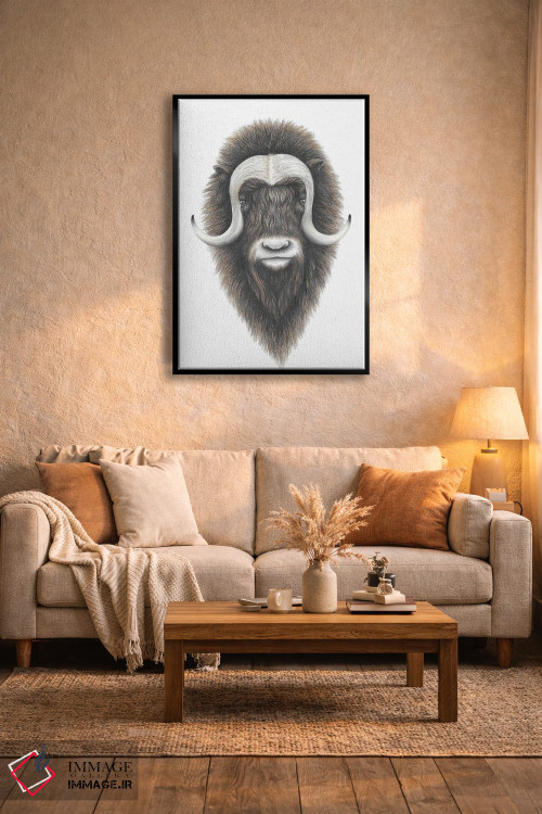 تابلو دکوراتیو گاو مشک اثر مندی هک - D4B