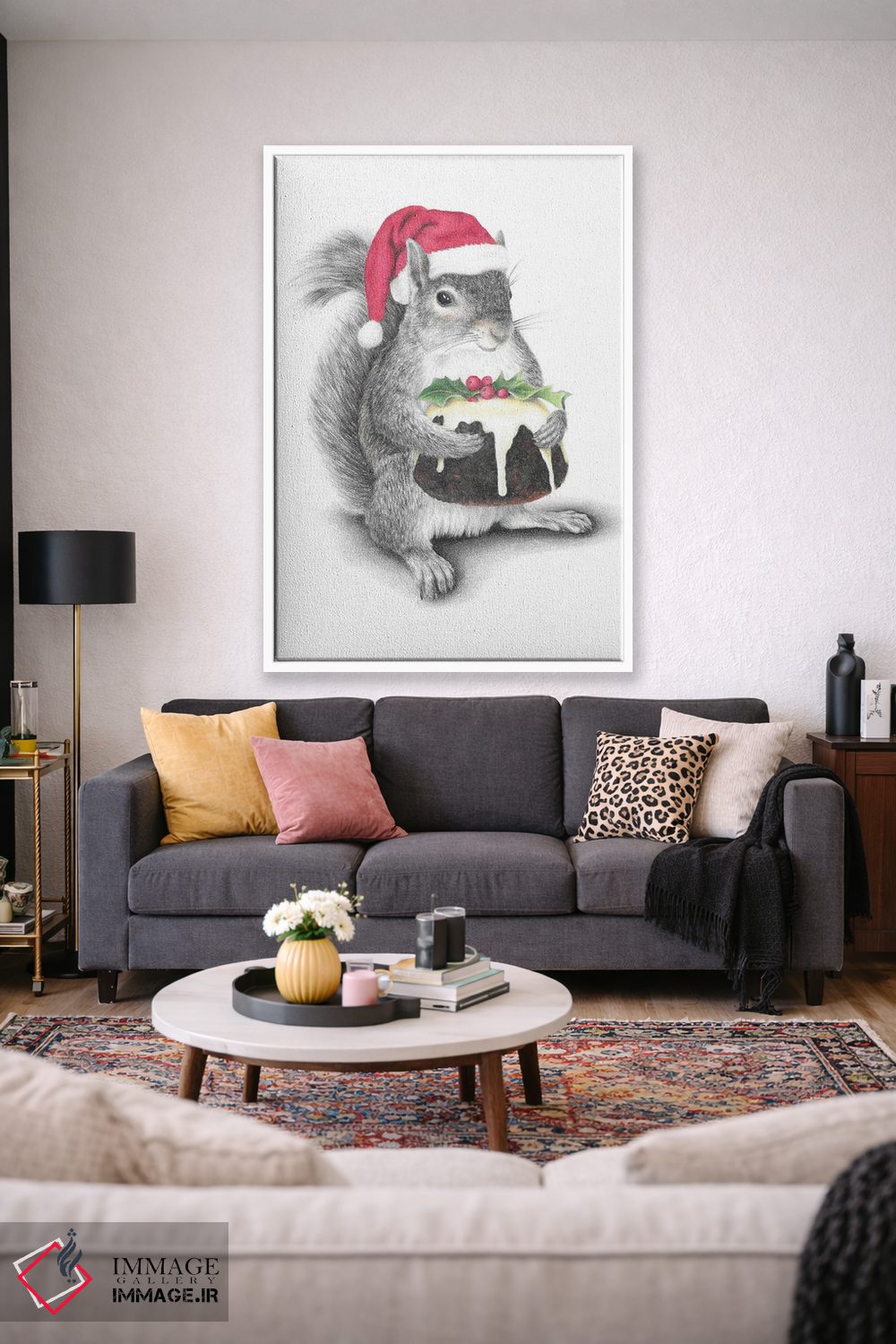 تابلو دکوراتیو سنجاب بابانوئل اثر مندی هک - D1W