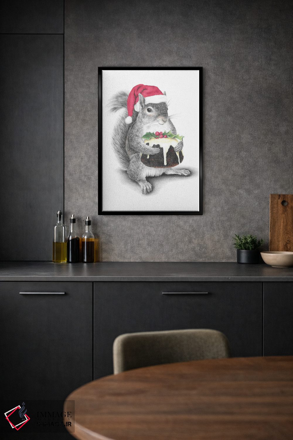 تابلو دکوراتیو سنجاب بابانوئل اثر مندی هک - D2B