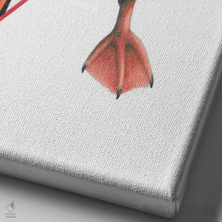 تابلو دکوراتیو پافین پرجنب وجوش اثر مندی هک - نمای نزدیک بافت بوم