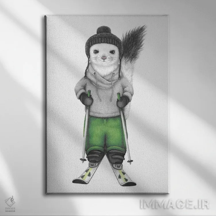تابلو دکوراتیو فرت اسکی باز قطبی اثر مندی هک - نمای روبهرو روی دیوار