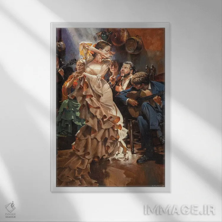 تابلو دکوراتیو صدای گرانادا اثر ماهر مرکوس - نمای قابدار سفید