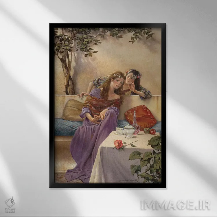 تابلو دکوراتیو زمزمه اثر ماهر مرکوس - نمای قابدار مشکی