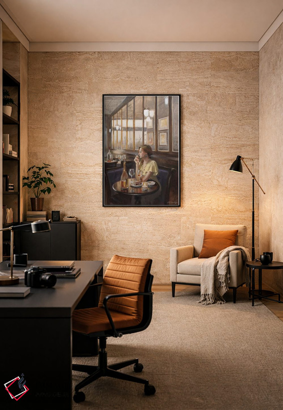 تابلو دکوراتیو میز تنها اثر ماهر مرکوس - D6B