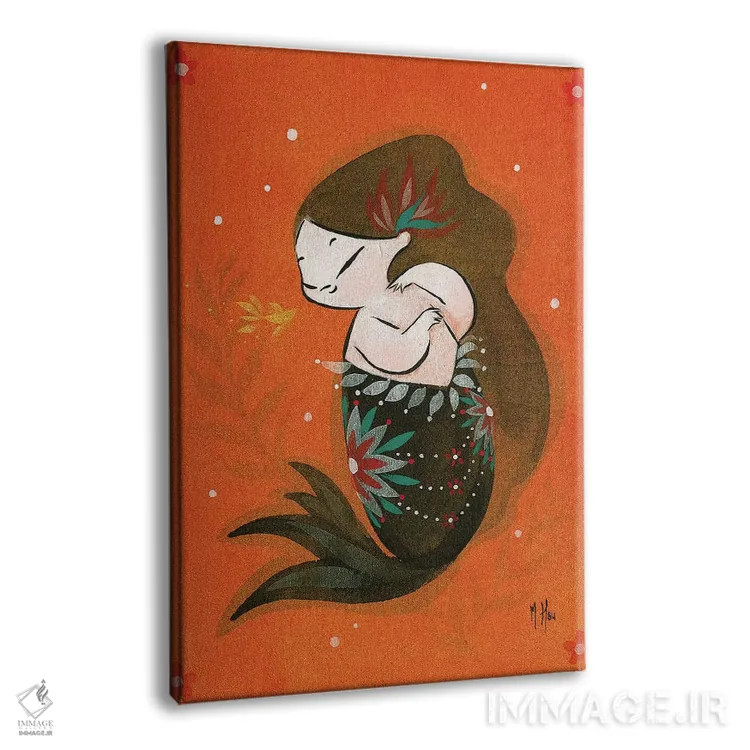 تابلو دکوراتیو پری ماهی طلایی اثر مارتین هسو - نمای پرسپکتیو محصول