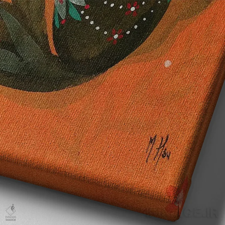 تابلو دکوراتیو پری ماهی طلایی اثر مارتین هسو - نمای نزدیک بافت بوم