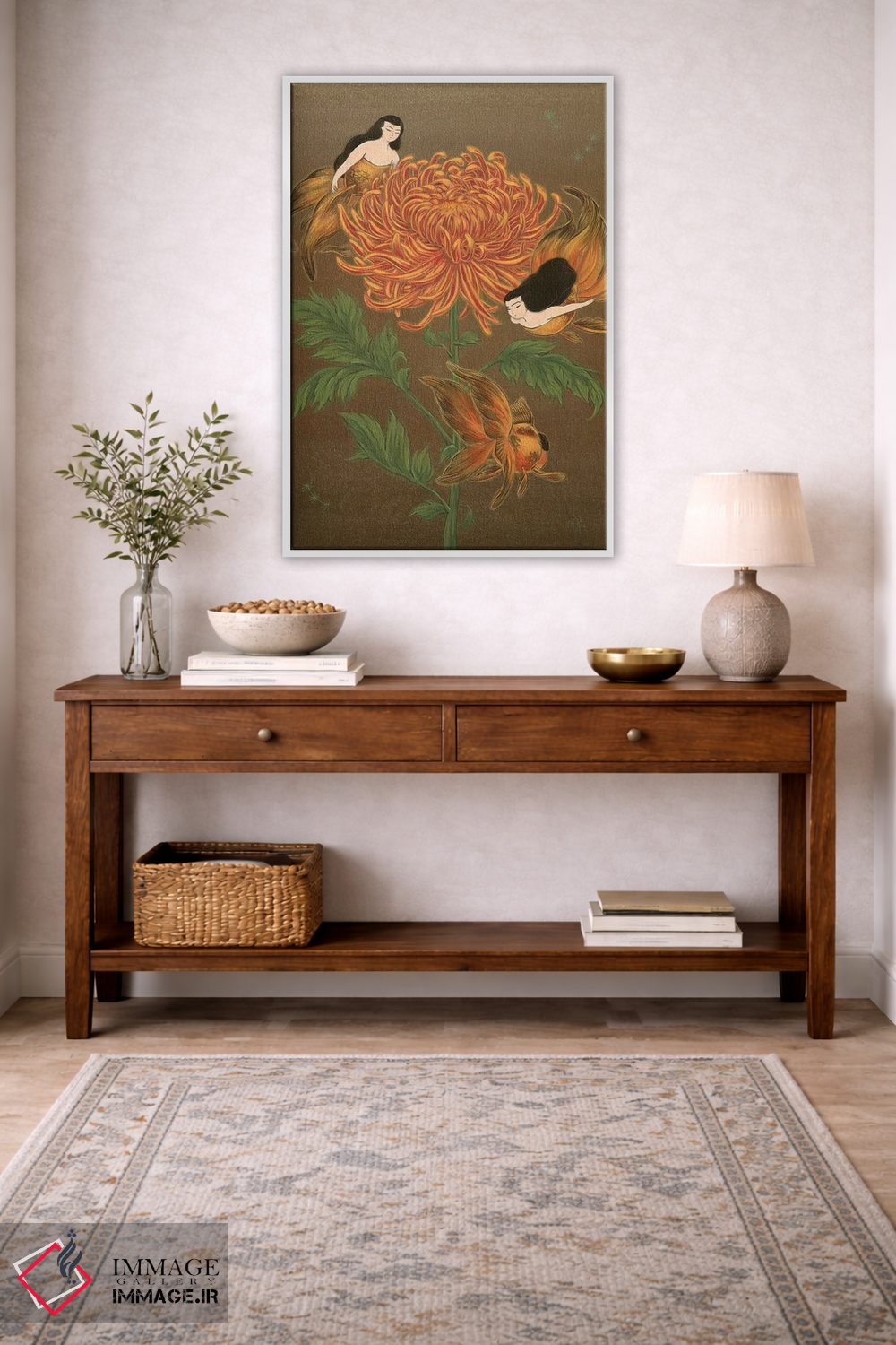 تابلو دکوراتیو پری ماهی های طلایی اثر مارتین هسو - D2W