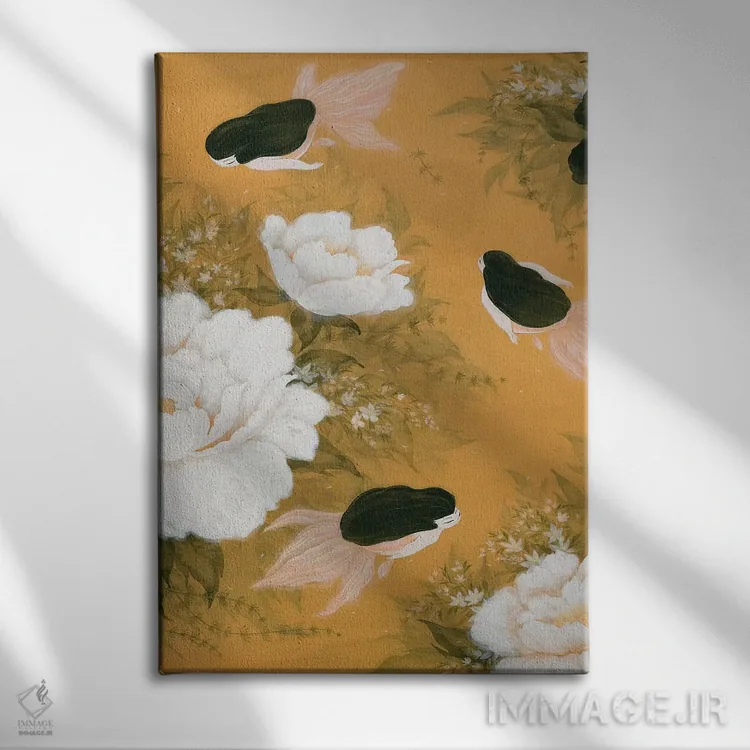 تابلو دکوراتیو پری ماهی طلایی اثر مارتین هسو - نمای روبهرو روی دیوار