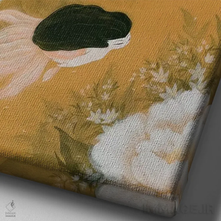 تابلو دکوراتیو پری ماهی طلایی اثر مارتین هسو - نمای نزدیک بافت بوم