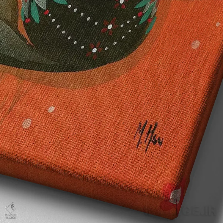 تابلو دکوراتیو پری ماهی طلایی اثر مارتین هسو - نمای نزدیک بافت بوم